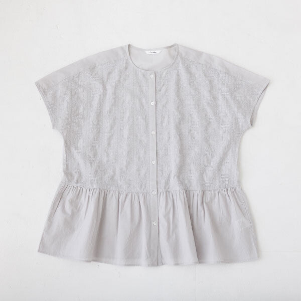 【crea delice】棉質薄紗刺繡拼接上衣 Japan E-Shop
