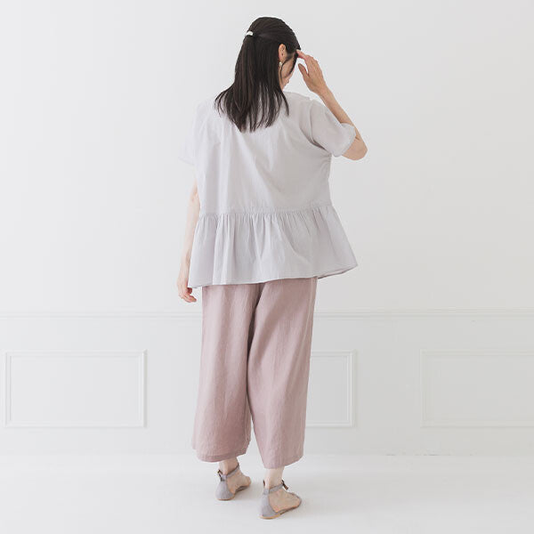 【crea delice】棉質薄紗刺繡拼接上衣 Japan E-Shop