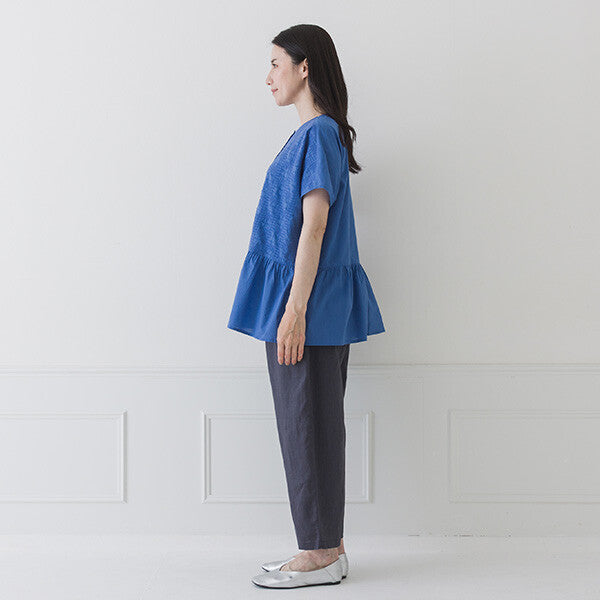 【crea delice】棉質薄紗刺繡拼接上衣 Japan E-Shop