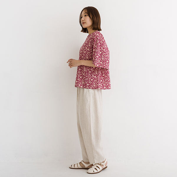 【crea delice】純棉植物印花寬袖襯衫 Japan E-Shop