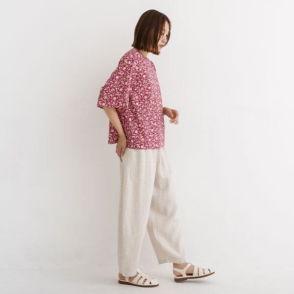 【crea delice】純棉植物印花寬袖襯衫 Japan E-Shop