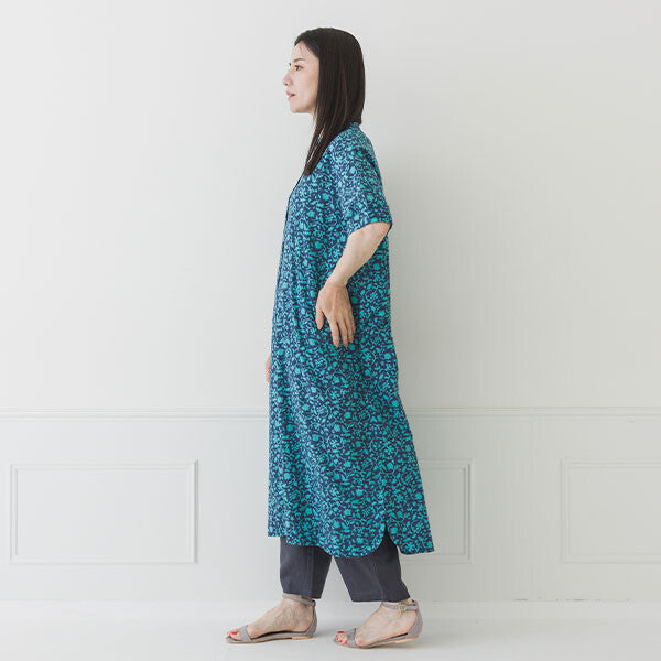 【crea delice】印花棉質薄紗立領洋裝 Japan E-Shop