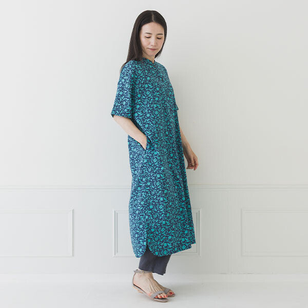 【crea delice】印花棉質薄紗立領洋裝 Japan E-Shop