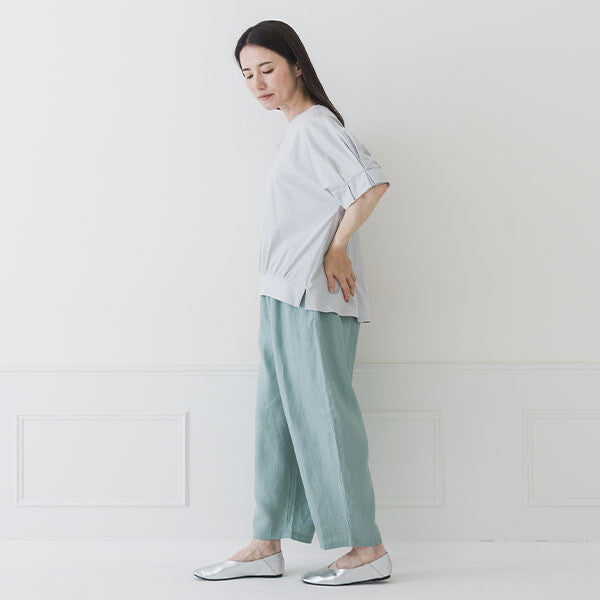 【crea delice】純棉光澤袖褶上衣 Japan E-Shop