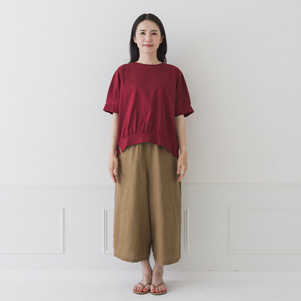 【crea delice】純棉光澤袖褶上衣 Japan E-Shop