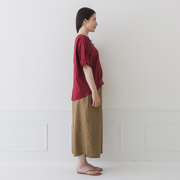 【crea delice】純棉光澤袖褶上衣 Japan E-Shop