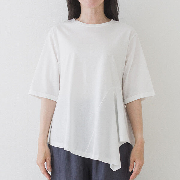 【crea delice】純棉光澤不對稱下襬上衣 Japan E-Shop