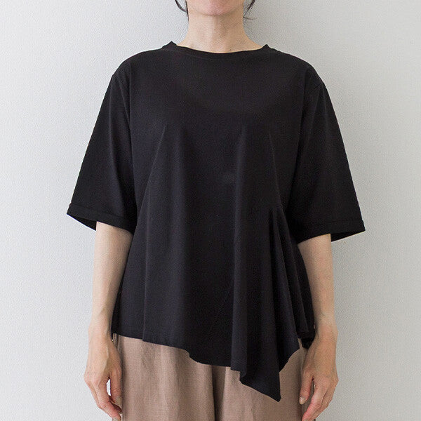 【crea delice】純棉光澤不對稱下襬上衣 Japan E-Shop