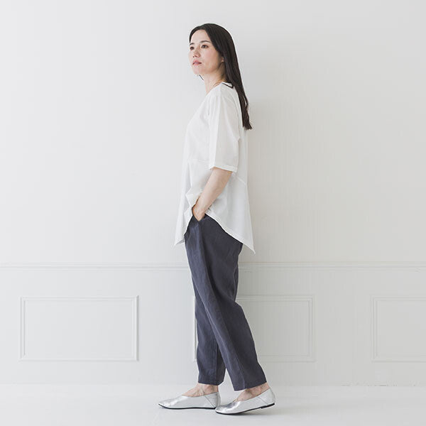 【crea delice】純棉光澤不對稱下襬上衣 Japan E-Shop