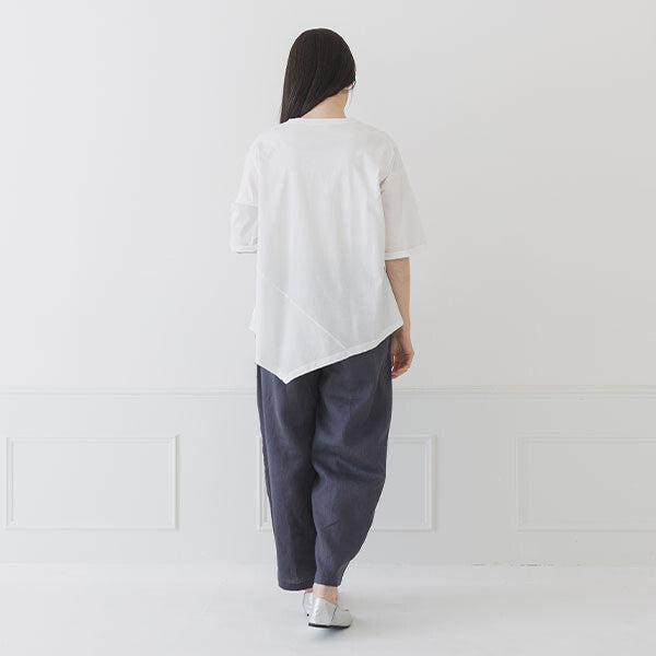 【crea delice】純棉光澤不對稱下襬上衣 Japan E-Shop
