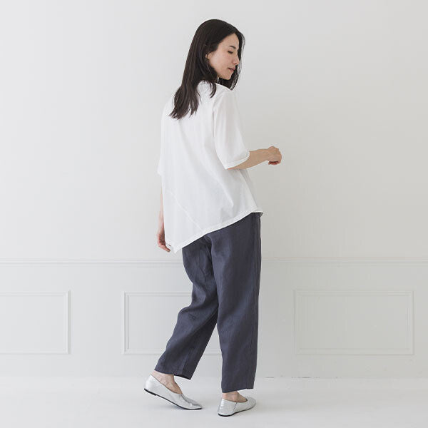 【crea delice】純棉光澤不對稱下襬上衣 Japan E-Shop