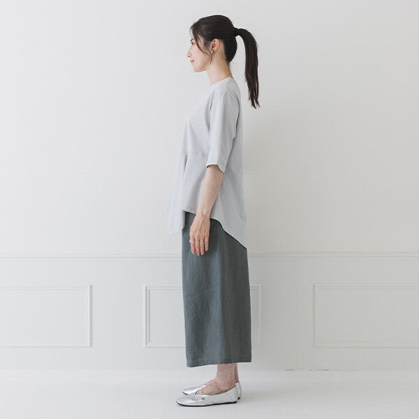 【crea delice】純棉光澤不對稱下襬上衣 Japan E-Shop