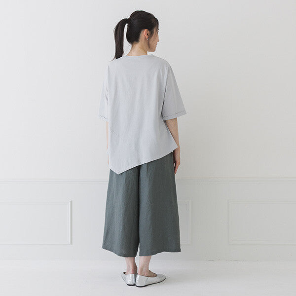 【crea delice】純棉光澤不對稱下襬上衣 Japan E-Shop