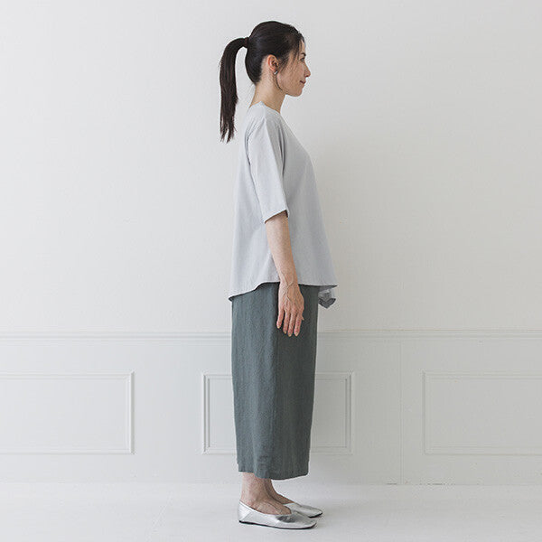 【crea delice】純棉光澤不對稱下襬上衣 Japan E-Shop