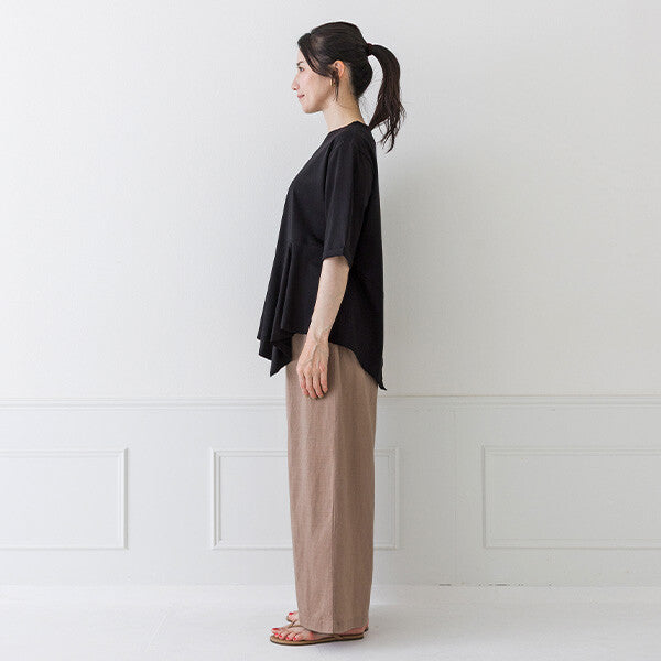 【crea delice】純棉光澤不對稱下襬上衣 Japan E-Shop