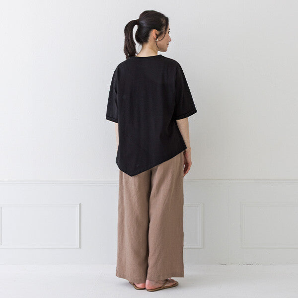 【crea delice】純棉光澤不對稱下襬上衣 Japan E-Shop
