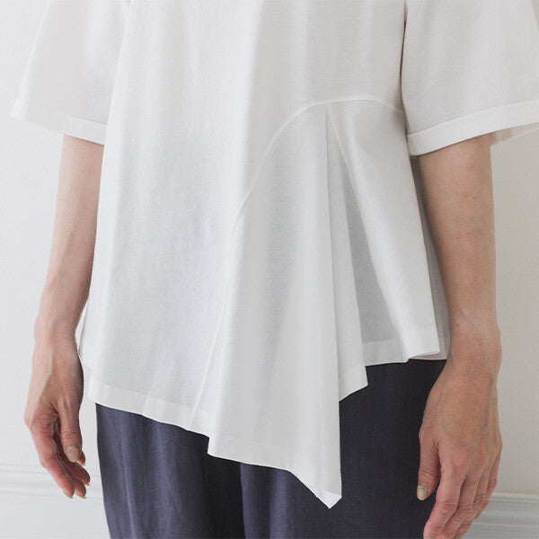 【crea delice】純棉光澤不對稱下襬上衣 Japan E-Shop