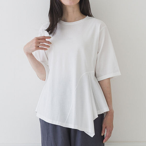 【crea delice】純棉光澤不對稱下襬上衣 Japan E-Shop
