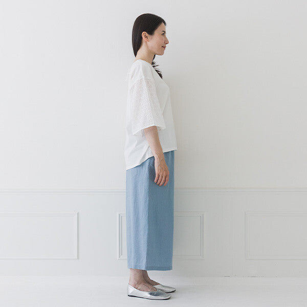 【crea delice】絲光棉蕾絲後綁帶T恤 Japan E-Shop