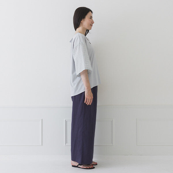 【crea delice】絲光棉蕾絲後綁帶T恤 Japan E-Shop