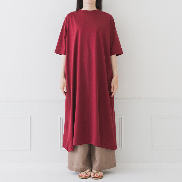 【crea delice】絲光棉半高領直身洋裝 Japan E-Shop