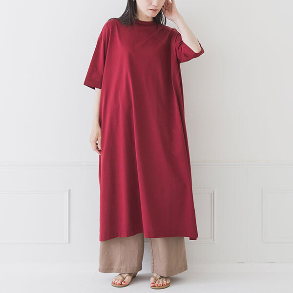 【crea delice】絲光棉半高領直身洋裝 Japan E-Shop