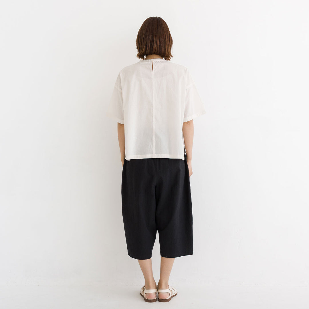 【kermu】純棉薄紗前褶寬版上衣 Japan E-Shop