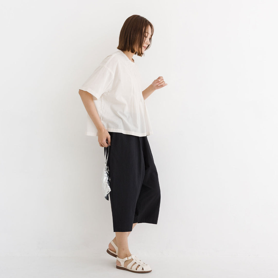 【kermu】純棉薄紗前褶寬版上衣 Japan E-Shop