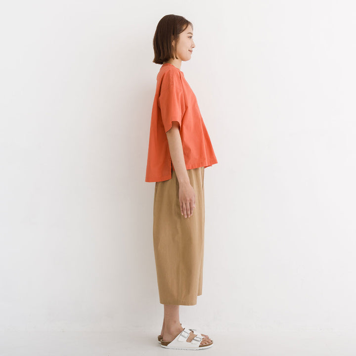 【kermu】純棉薄紗前褶寬版上衣 Japan E-Shop