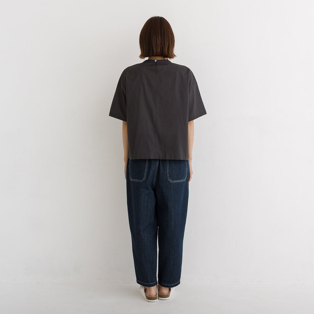 【kermu】純棉薄紗前褶寬版上衣 Japan E-Shop