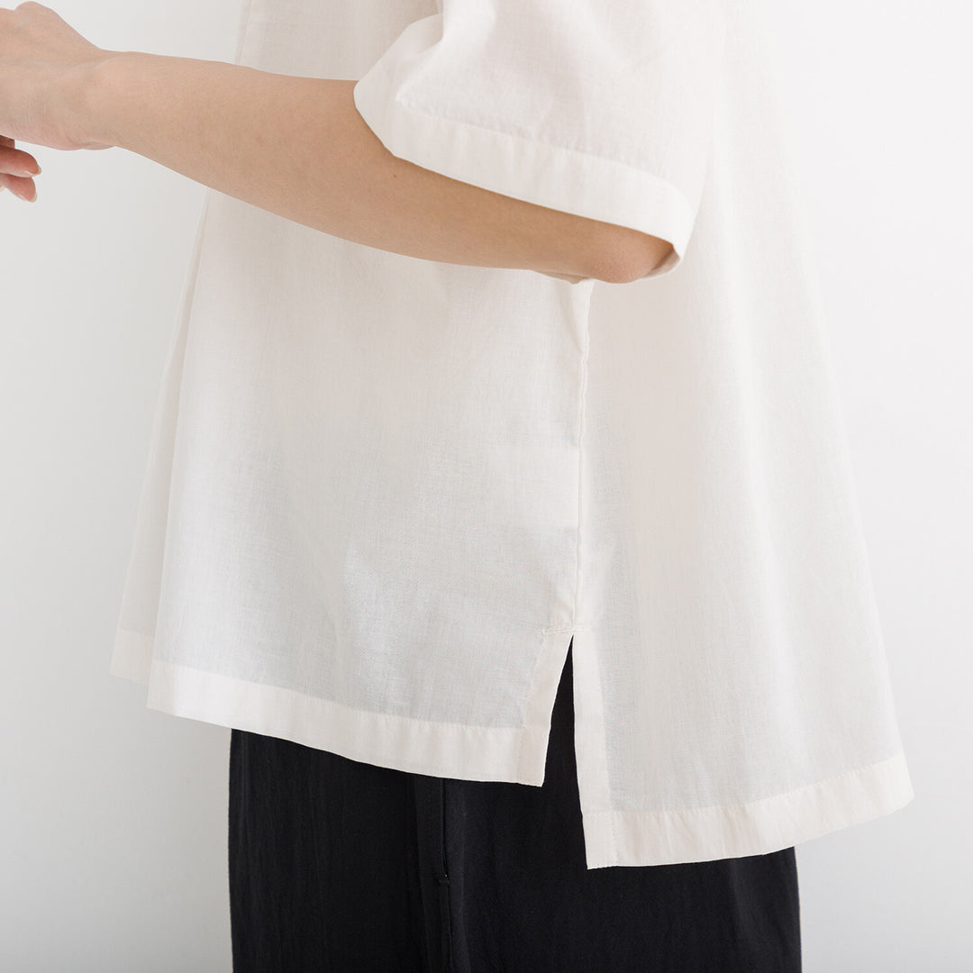 【kermu】純棉薄紗前褶寬版上衣 Japan E-Shop