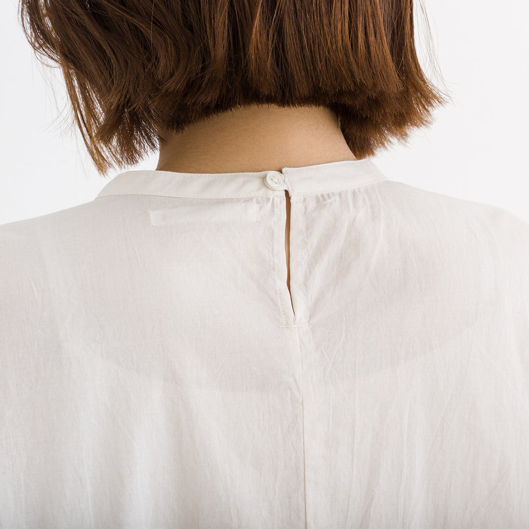 【kermu】純棉薄紗前褶寬版上衣 Japan E-Shop
