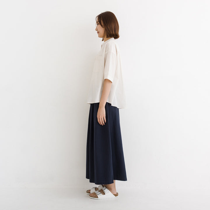【kermu】純棉薄紗立領寬版襯衫 Japan E-Shop