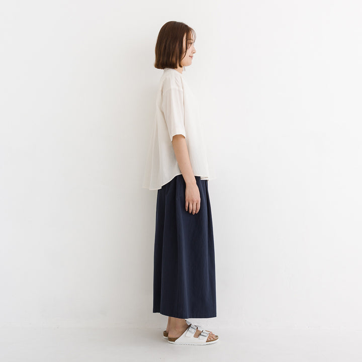 【kermu】純棉薄紗立領寬版襯衫 Japan E-Shop