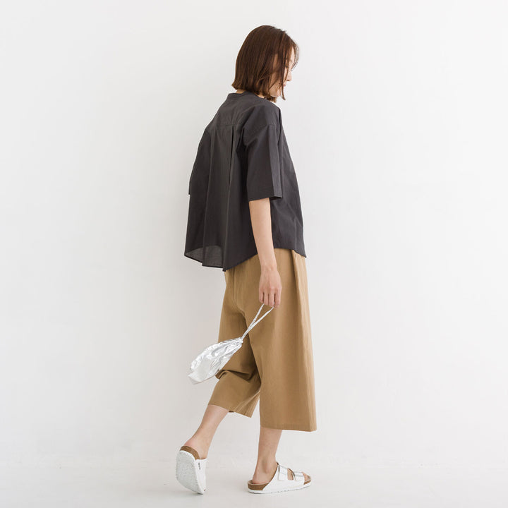 【kermu】純棉薄紗立領寬版襯衫 Japan E-Shop