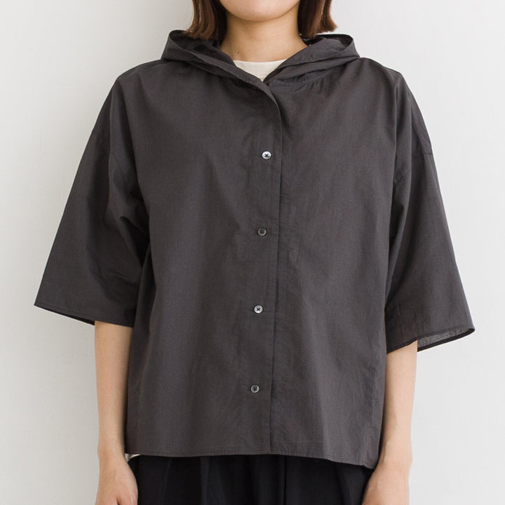 【kermu】棉質薄紗日常剪裁連帽外套 Japan E-Shop