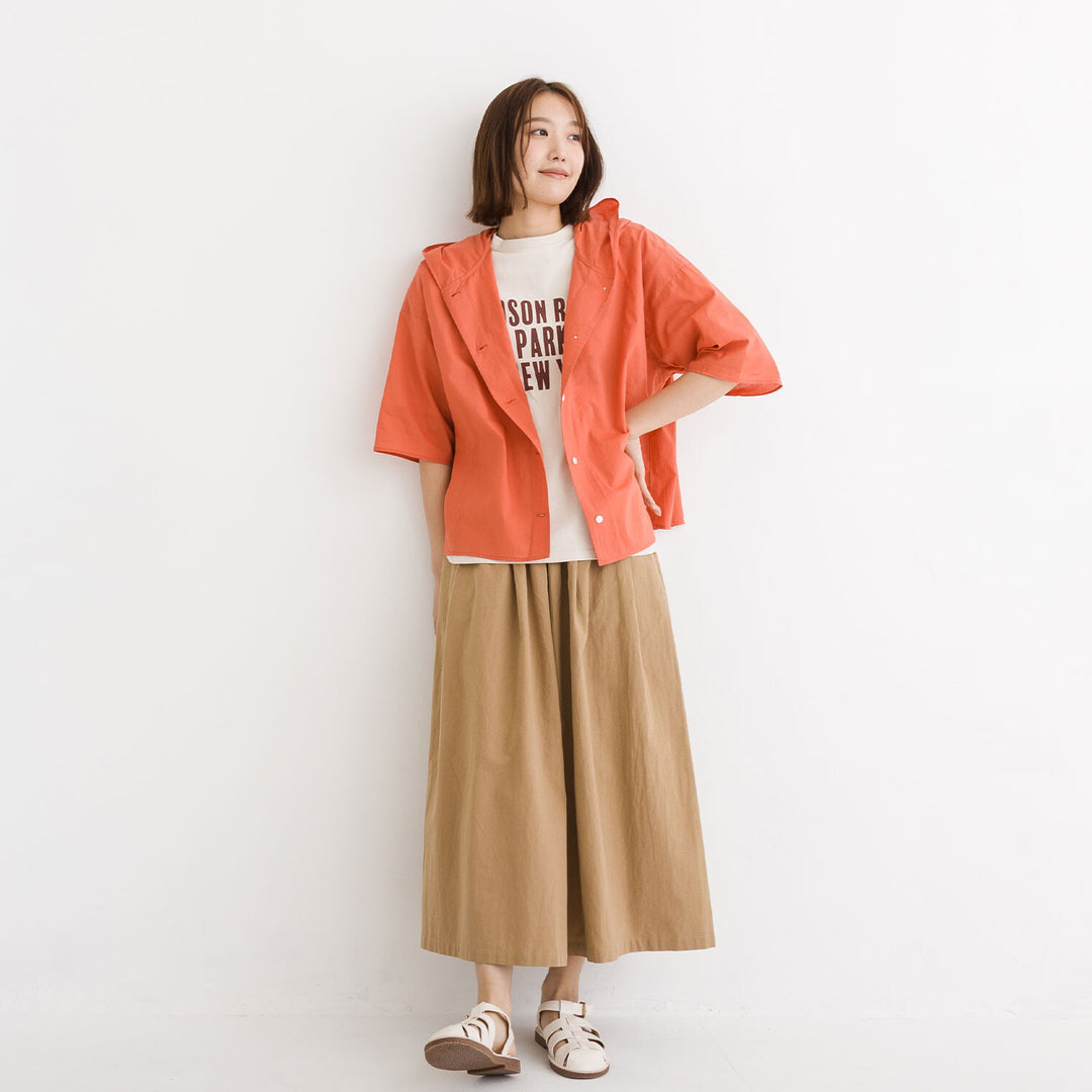 【kermu】棉質薄紗日常剪裁連帽外套 Japan E-Shop