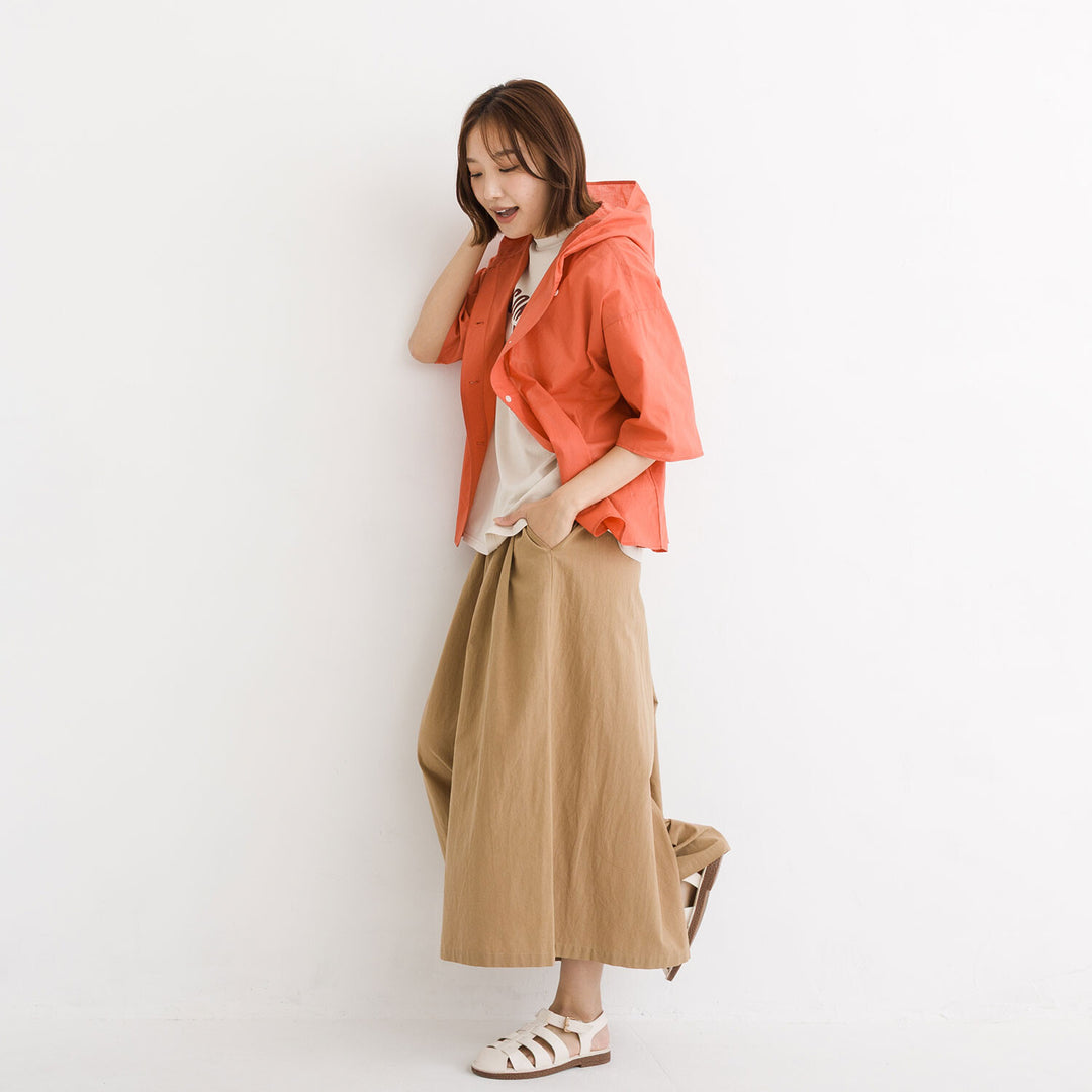 【kermu】棉質薄紗日常剪裁連帽外套 Japan E-Shop