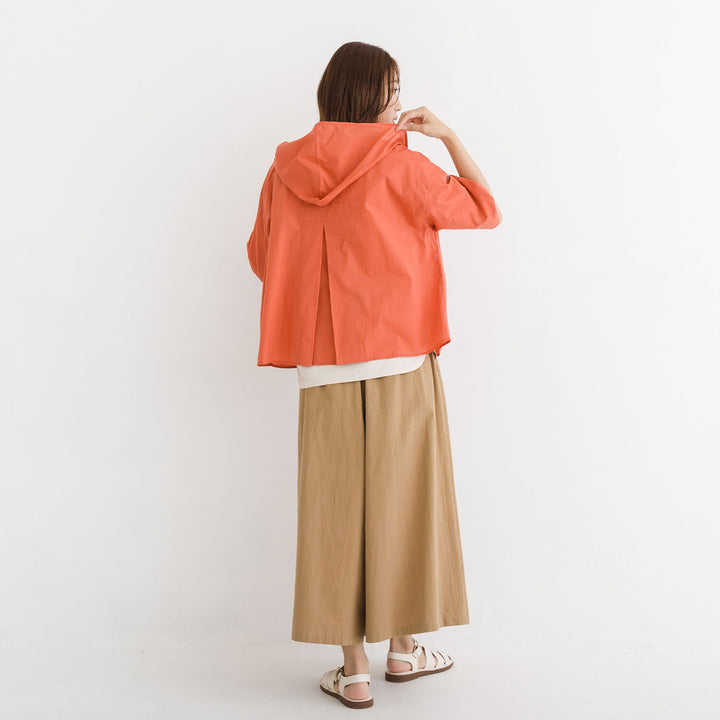 【kermu】棉質薄紗日常剪裁連帽外套 Japan E-Shop