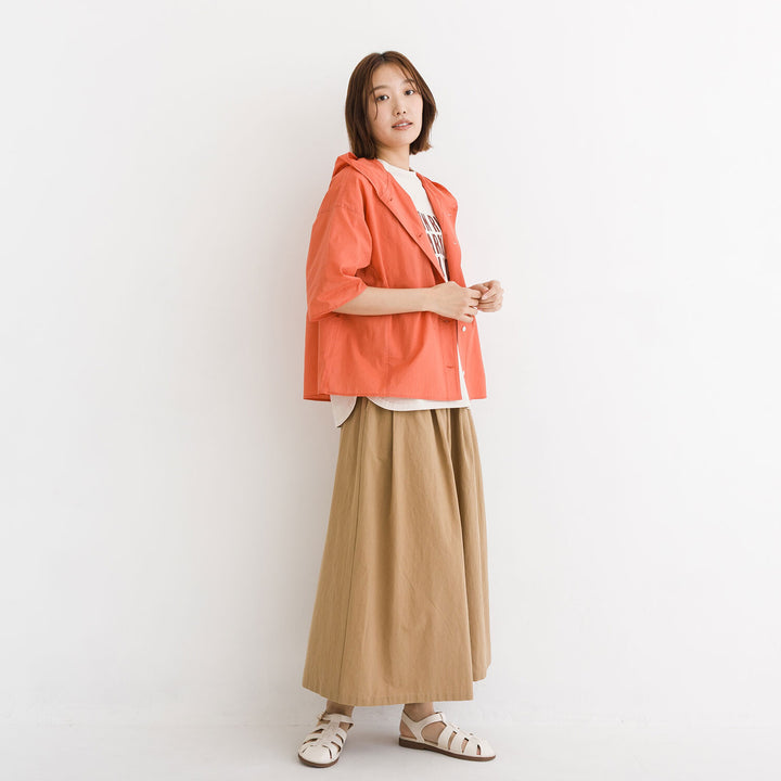 【kermu】棉質薄紗日常剪裁連帽外套 Japan E-Shop