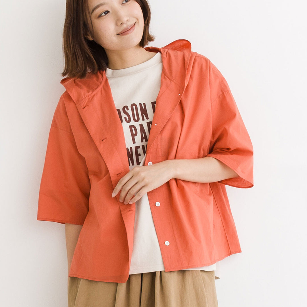 【kermu】棉質薄紗日常剪裁連帽外套 Japan E-Shop