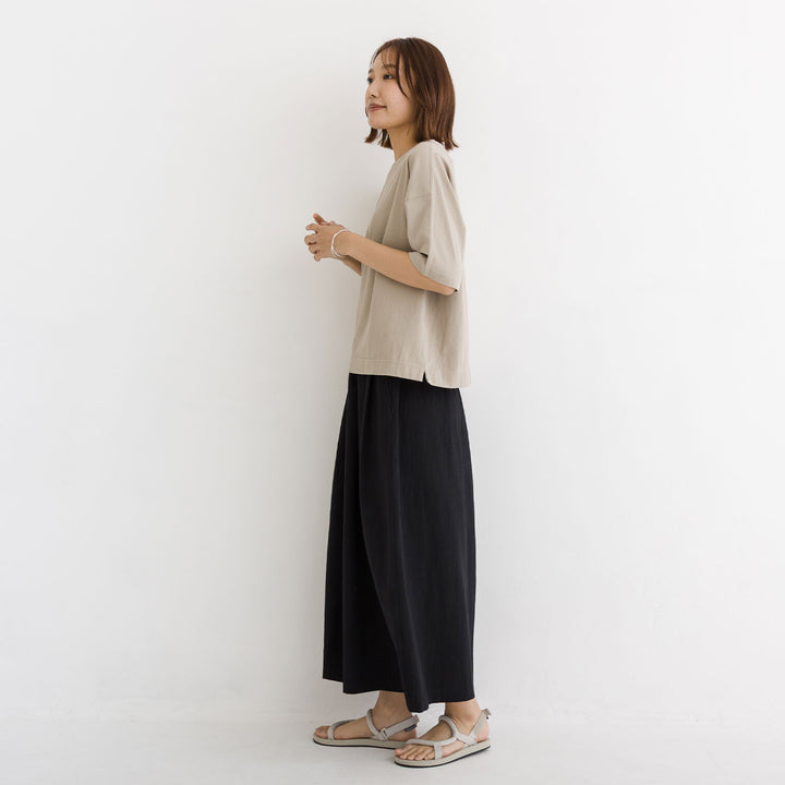 【kermu】接觸冷感光澤寬版短袖T恤 Japan E-Shop
