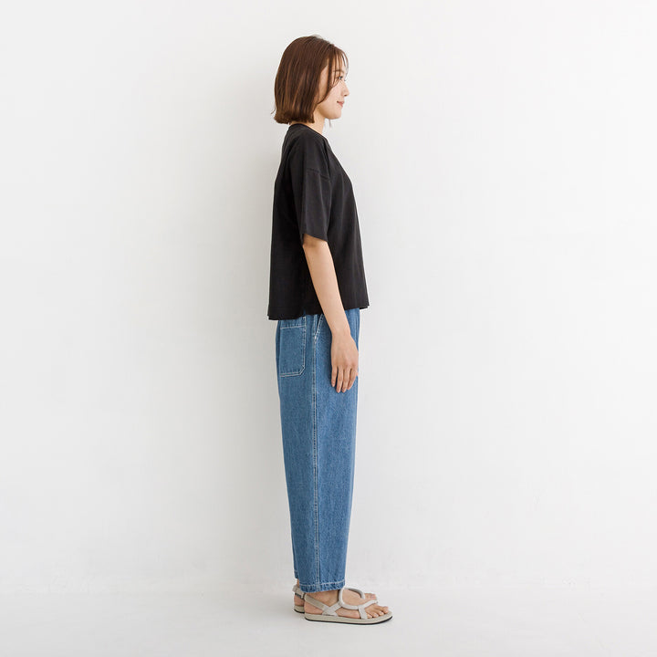 【kermu】接觸冷感光澤寬版短袖T恤 Japan E-Shop