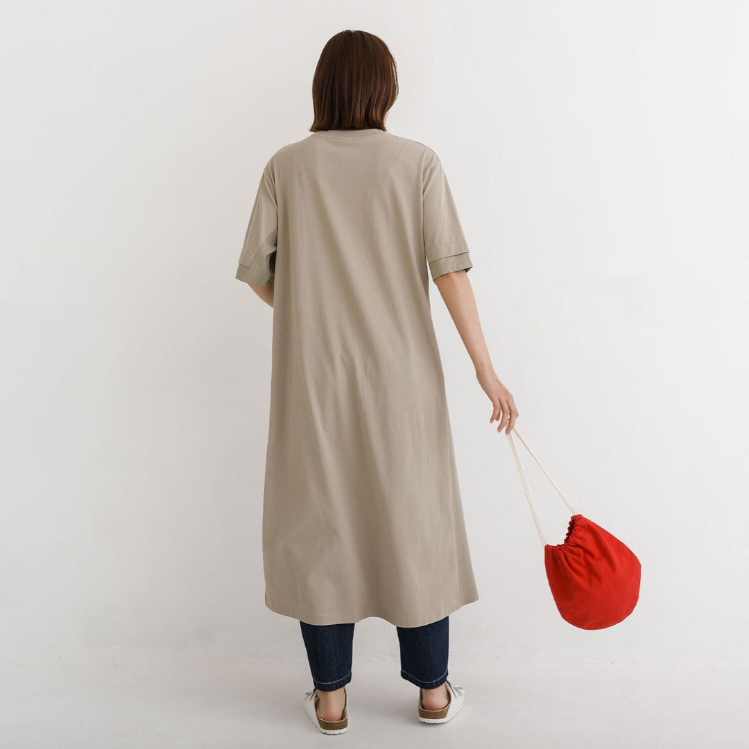 【kermu】涼感拼接傘襬口袋洋裝 Japan E-Shop