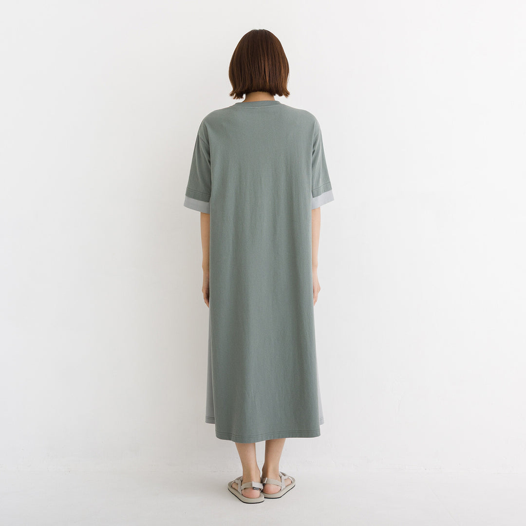 【kermu】涼感拼接傘襬口袋洋裝 Japan E-Shop