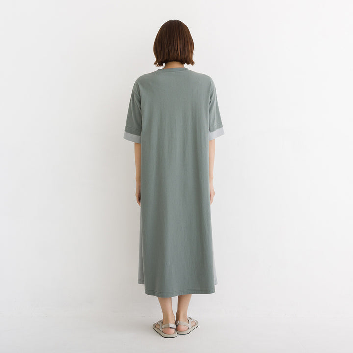 【kermu】涼感拼接傘襬口袋洋裝 Japan E-Shop