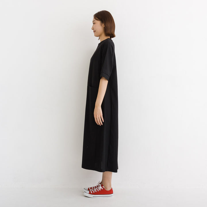 【kermu】涼感拼接傘襬口袋洋裝 Japan E-Shop