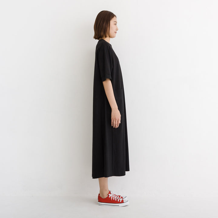 【kermu】涼感拼接傘襬口袋洋裝 Japan E-Shop