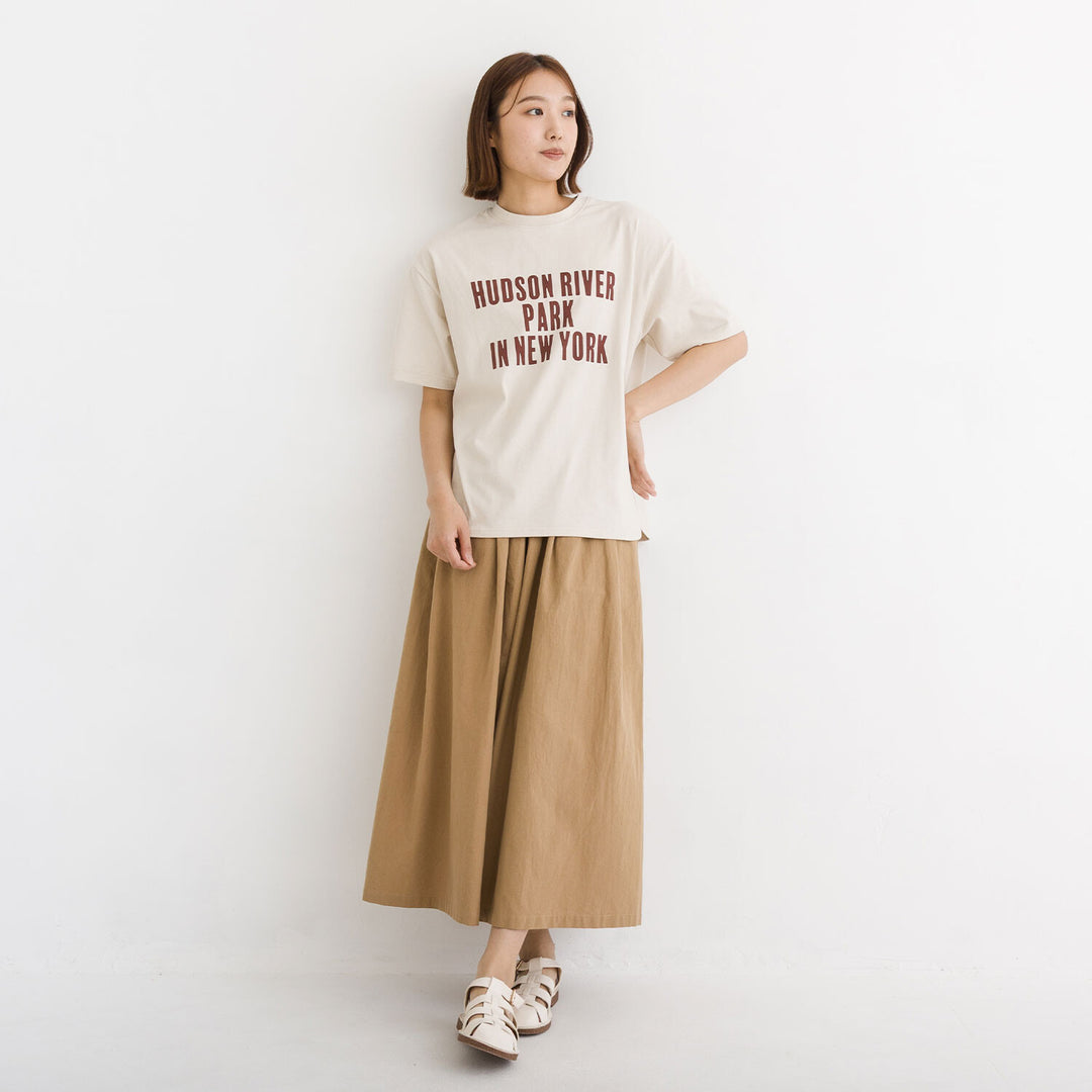 【kermu】接觸冷感再生棉圖案寬版T恤 Japan E-Shop