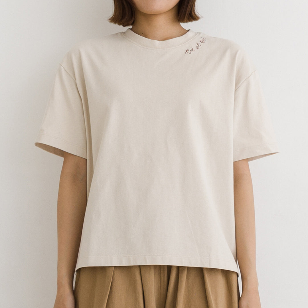【kermu】涼感toi et moi刺繡純棉上衣 Japan E-Shop